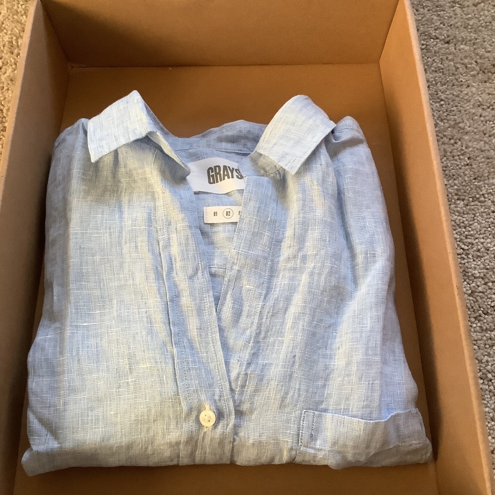 Light Blue Button Down Shirt for Women - Picture 2 of 8